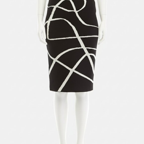 NWT Philosophy Republic Knit Skirt Women M Scroll Print Sweater Preppy Chic - Picture 5 of 15